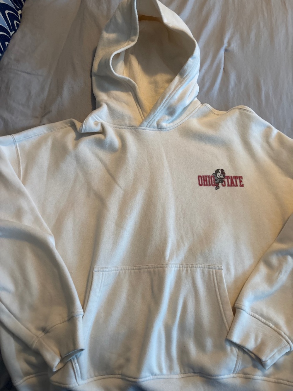 Mens White Ohio state Hoodie